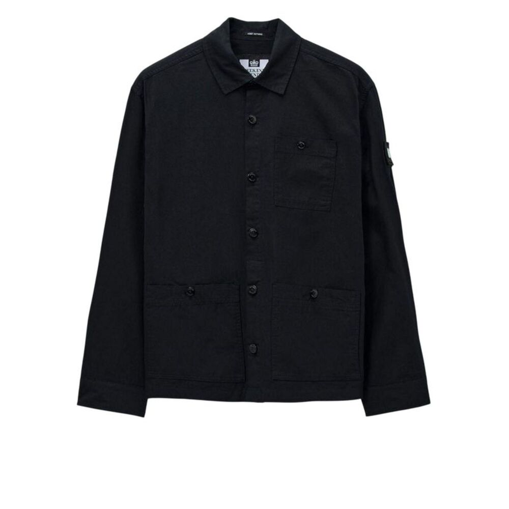Weekend Offender Mens Baker Cotton Overshirt / Black